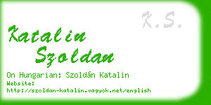 katalin szoldan business card